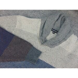 Tricots St Raphael Sweater Mens 2XL Shawl Collar Blue Gray Striped Grandpacore